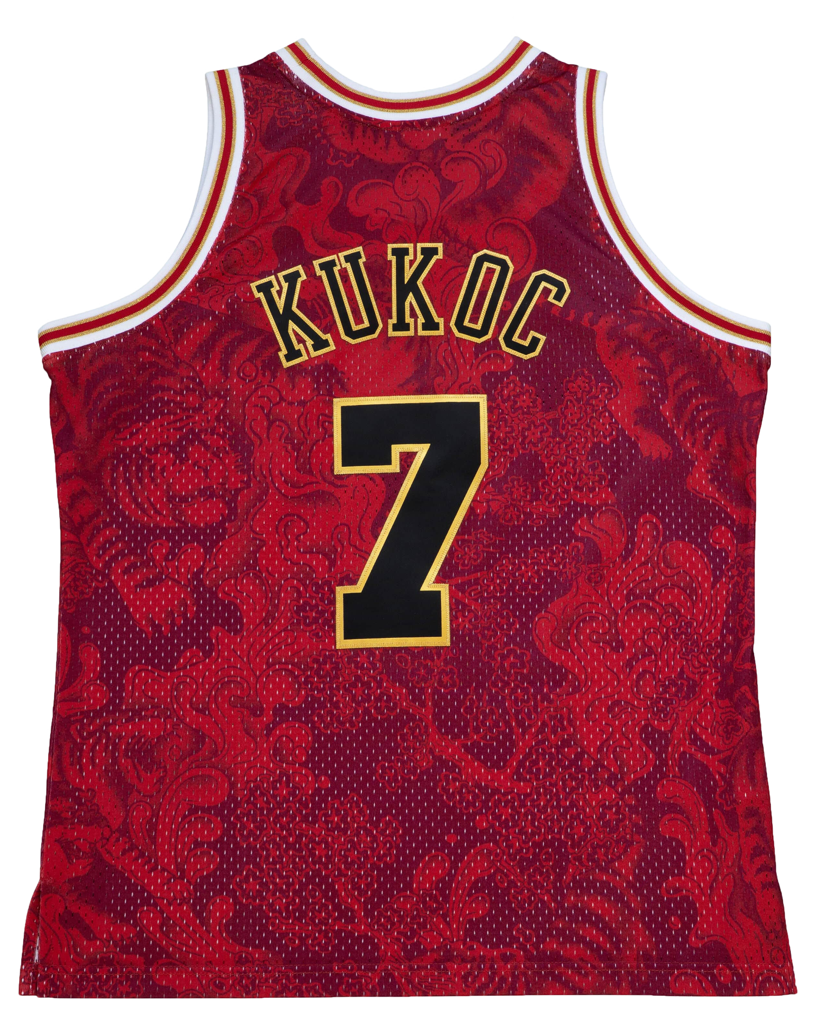 Mitchell & Ness Mens Bulls CNY Jersey - Mens Red/Gold