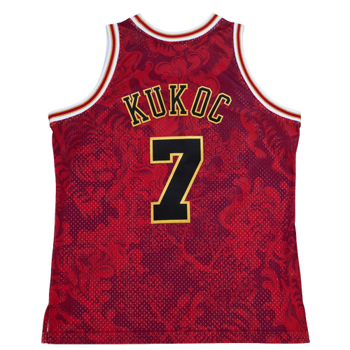 

Mitchell & Ness Mens Mitchell & Ness Bulls CNY Jersey - Mens Red/Gold Size L