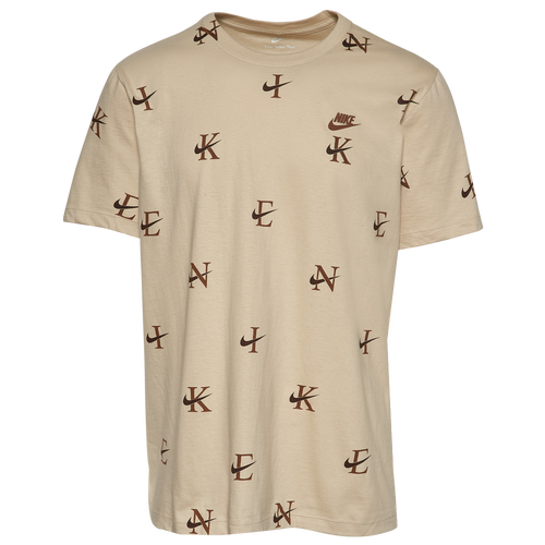 

Nike Mens Nike Monogram T-Shirt - Mens Beige/Brown Size XL