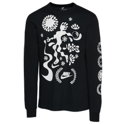 Men's - Nike Squiggles Long Sleeve T-Shirt - Black/White