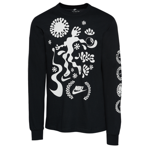 

Nike Mens Nike Squiggles Longsleeve T-Shirt - Mens Black/White Size S