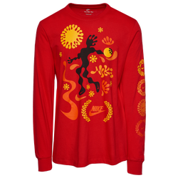 Men's - Nike Squiggles Long Sleeve T-Shirt - Red/Black
