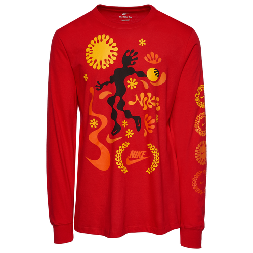 Nike Mens  Squiggles Longsleeve T-shirt In Red/black