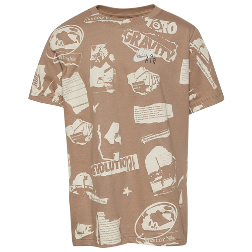 

Boys Nike Nike Legacy AOP T-Shirt - Boys' Grade School Khaki/White Size L