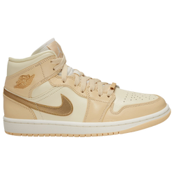 Women's - Jordan AJ 1 Mid SE - Gold/White/Beige