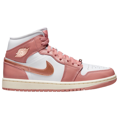 

Jordan Womens Jordan AJ 1 Mid SE - Womens Basketball Shoes Red Stardust/Metallic Copper/White Size 09.5