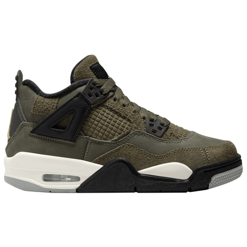 

Boys Jordan Jordan Retro 4 - Boys' Grade School Basketball Shoe Cargo Khaki/Pale Vanilla/Medium Olive Size 03.5