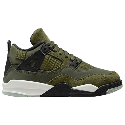 

Jordan Boys Jordan Retro 4 - Boys' Preschool Basketball Shoes Pale Vanilla/Cargo Khaki/Medium Olive Size 3.0