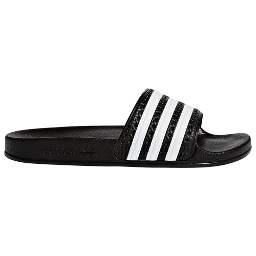 Adidas Originals Adilette 22 Slides In Knurled Eva Rubber In Core Black/white/silver