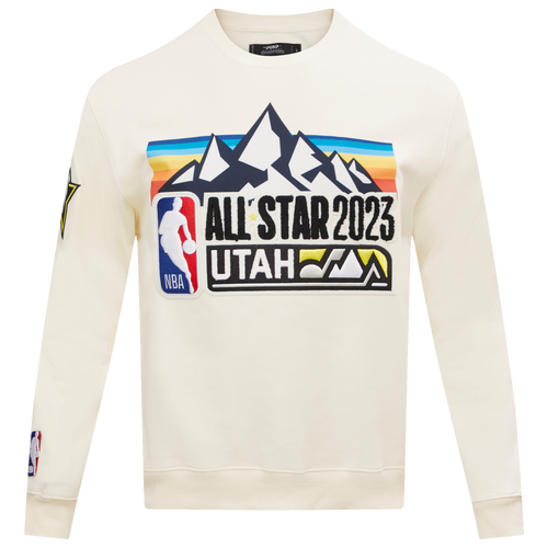 Pro Standard Unisex  Cream 2023 Nba All-star Game Chenille Fleece Pullover Sweatshirt In Eggshell/eggshell