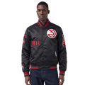 Pro Standard Atlanta Hawks Old English Rib Satin Jacket - Pro Standard Red/Black