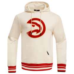 Men's - Pro Standard Atlanta Hawks Retro Classic Fleece PO Hoodie - Eggshell/Red
