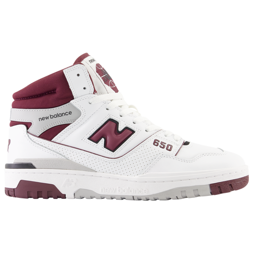 

New Balance Mens New Balance 650 - Mens Basketball Shoes White/Burgundy/Black Size 08.5