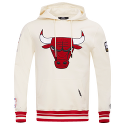 Men's - Pro Standard BULLS RETRO CLASSIC FLC PO HOODIE - Eggshell/Red