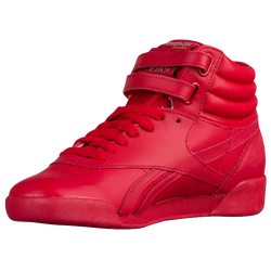 Girls' Preschool - Reebok Freestyle Hi - Excellent Red/Silver/Gold