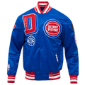 Pro Standard Detroit Pistons Mash Up Rib Satin Jacket - Pro Standard Royal Blue/Red