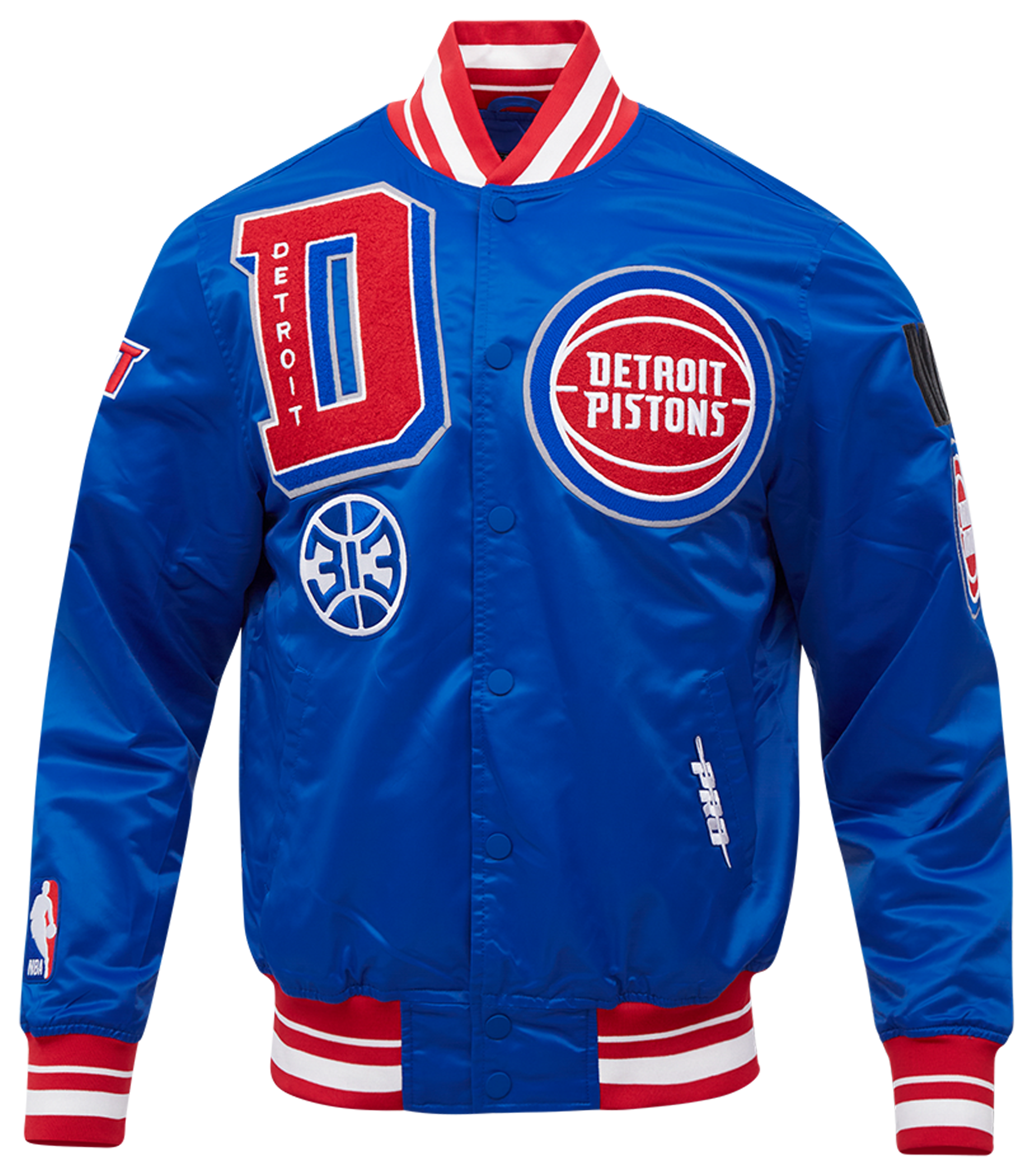 Pro Standard Detroit Pistons Mash Up Rib Satin Jacket - Men's