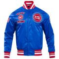 Pro Standard Detroit Pistons Retro Classic Rib Satin Jacket - Pro Standard Red/Royal Blue