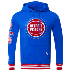 Men's - Pro Standard Detroit Pistons Retro Classic Fleece PO Hoodie - Royal Blue/Red