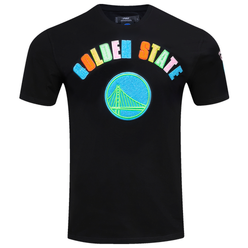 

Pro Standard Mens Golden State Warriors Pro Standard Warriors Washed Neon T-Shirt - Mens Black Size S