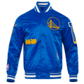 Pro Standard Golden State Warriors Old English Satin Jacket - Pro Standard Royal Blue