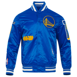 Men's - Pro Standard Golden State Warriors Old English Satin Jacket - Royal Blue