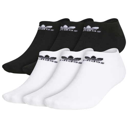 MENS - adidas Originals Trefoil 6 Pack No Show Socks - Black/White