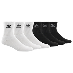 Men's - adidas Originals Trefoil Cushioned Quarter Socks 6-Pack - Black/White