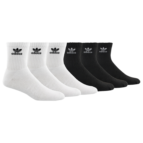 MENS - adidas Originals Trefoil Cushioned Quarter Socks 6-Pack - Black/White