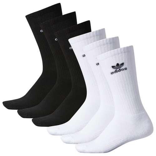 Adidas Originals Mens Adidas Trefoil 6 Pack Crew Socks In White/black