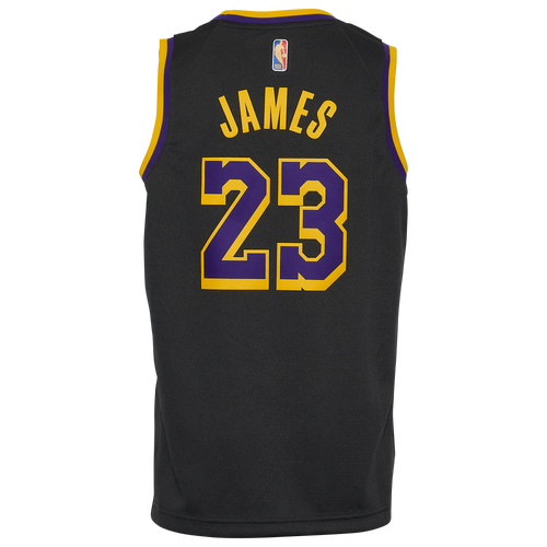 

Nike Boys Lebron James Nike Lakers Earned Edition Jersey - Boys' Grade School Black/Black Size L