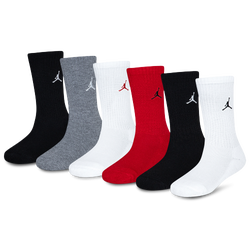 Boys' Grade School - Jordan Everyday Essentials 6 Pack Crew Socks - Gym Red/Black/White