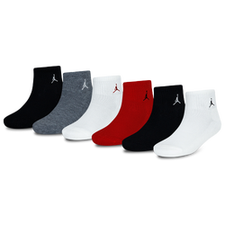 Boys' Grade School - Jordan Everyday Essentials 6 Pack Quarter Socks - Gym Red/Black/White