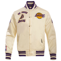 Pro Standard Los Angeles Lakers Retro Classic Satin Jacket - Pro Standard Eggshell/Purple