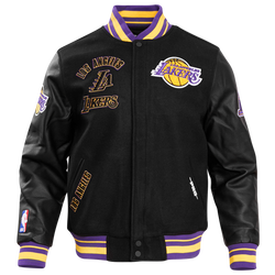 Men's - Pro Standard Los Angeles Lakers Retro Classic Varsity Jacket - Black/Purple/Yellow