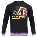 Pro Standard Los Angeles Lakers Mash Up Rib Fleece Crewneck - Pro Standard Black/Purple