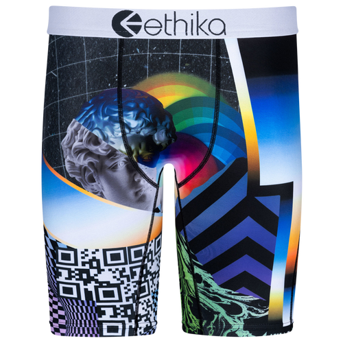 

Boys Ethika Ethika Graphic Briefs - Boys' Grade School White/Multi Size M