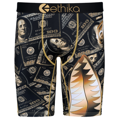 

Boys Ethika Ethika Graphic Briefs - Boys' Grade School Black/Gold Size M