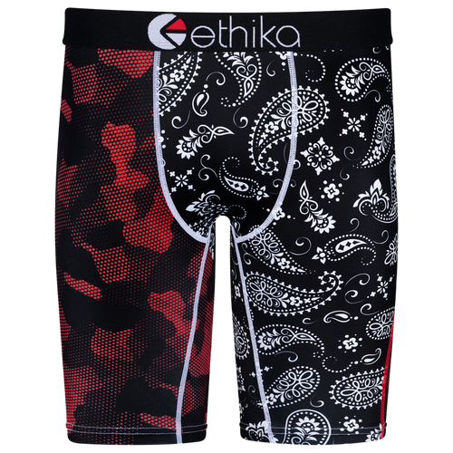 

Boys Ethika Ethika Graphic Briefs - Boys' Grade School Black/Red Size M