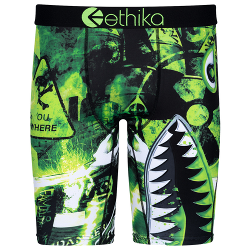 

Boys Ethika Ethika Graphic Briefs - Boys' Grade School Black/Green Size XL