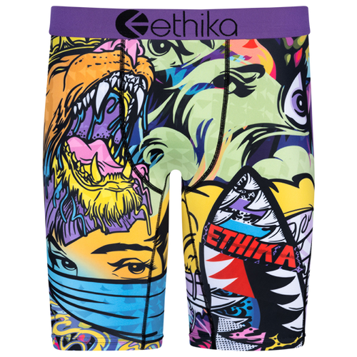 

Boys Ethika Ethika Graphic Briefs - Boys' Grade School Black/Purple Size S