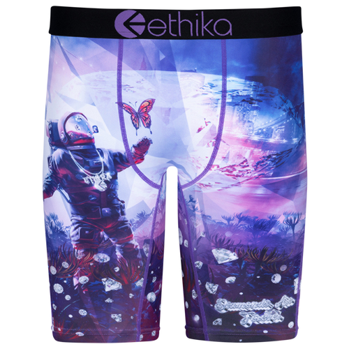 

Boys Ethika Ethika Graphic Briefs - Boys' Grade School Black/Purple Size XL