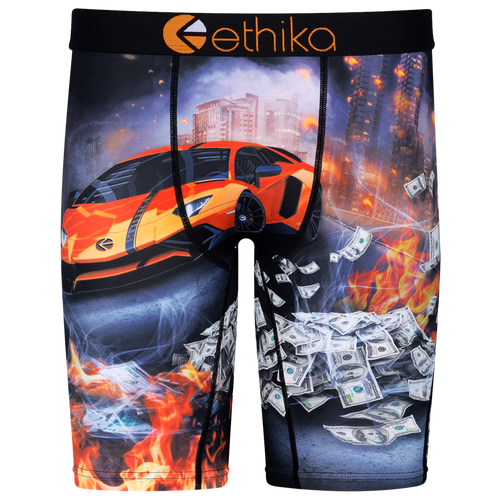 

Boys Ethika Ethika Graphic Briefs - Boys' Grade School Black/Orange Size L