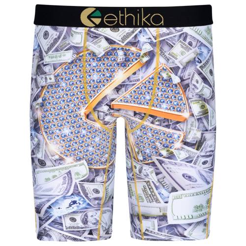 

Boys Ethika Ethika Graphic Briefs - Boys' Grade School Black/Gold Size XL