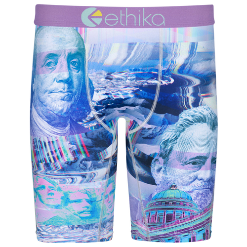 

Boys Ethika Ethika Benji Glitchin Underwear - Boys' Grade School Purple/Blue Size M