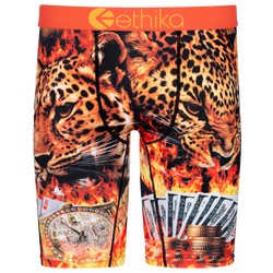 Boys' Grade School - Ethika Cheetah Steez Underwear - Black/Orange