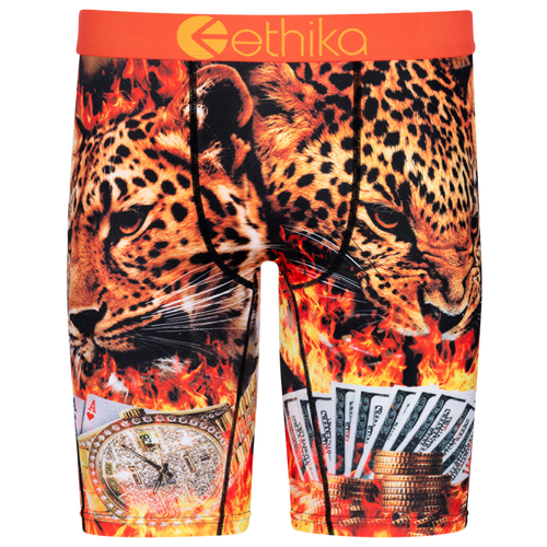 

Boys Ethika Ethika Cheetah Steez Underwear - Boys' Grade School Black/Orange Size S