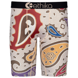 Boys' Grade School - Ethika E Paisley Underwear - Beige/Red