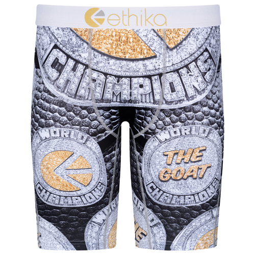 

Boys Ethika Ethika Graphic Briefs - Boys' Grade School Grey/Black Size M