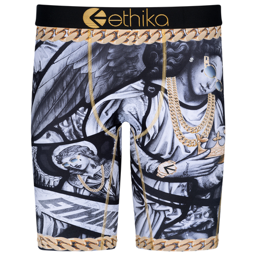 

Boys Ethika Ethika Graphic Briefs - Boys' Grade School Black/Gold Size M